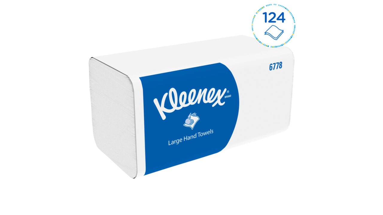 Handdoek Kleenex Ultra i-vouw 2-laags 215x318mm 15x124 vel wit 6778
