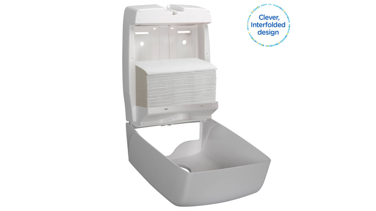 Handdoek Kleenex Ultra i-vouw 2-laags 215x318mm 15x124 vel wit 6778