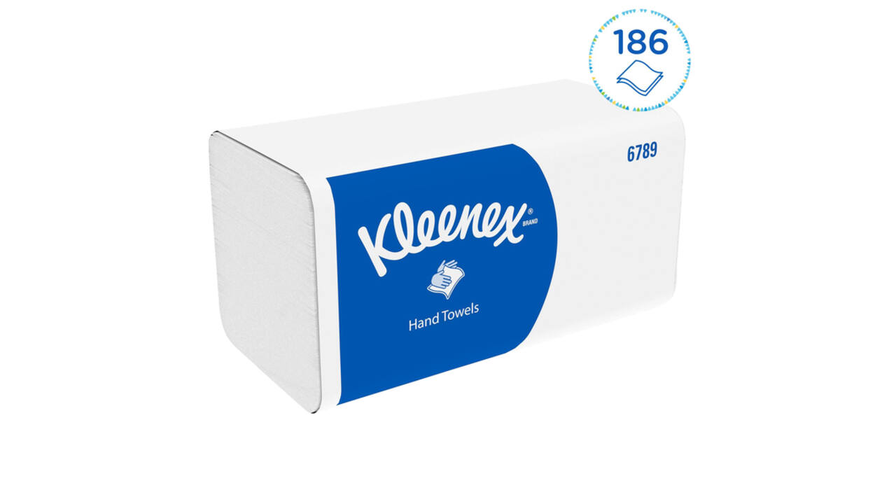 Handdoek Kleenex i-vouw 2-laags 215x212mm 15x186 vel wit 6789