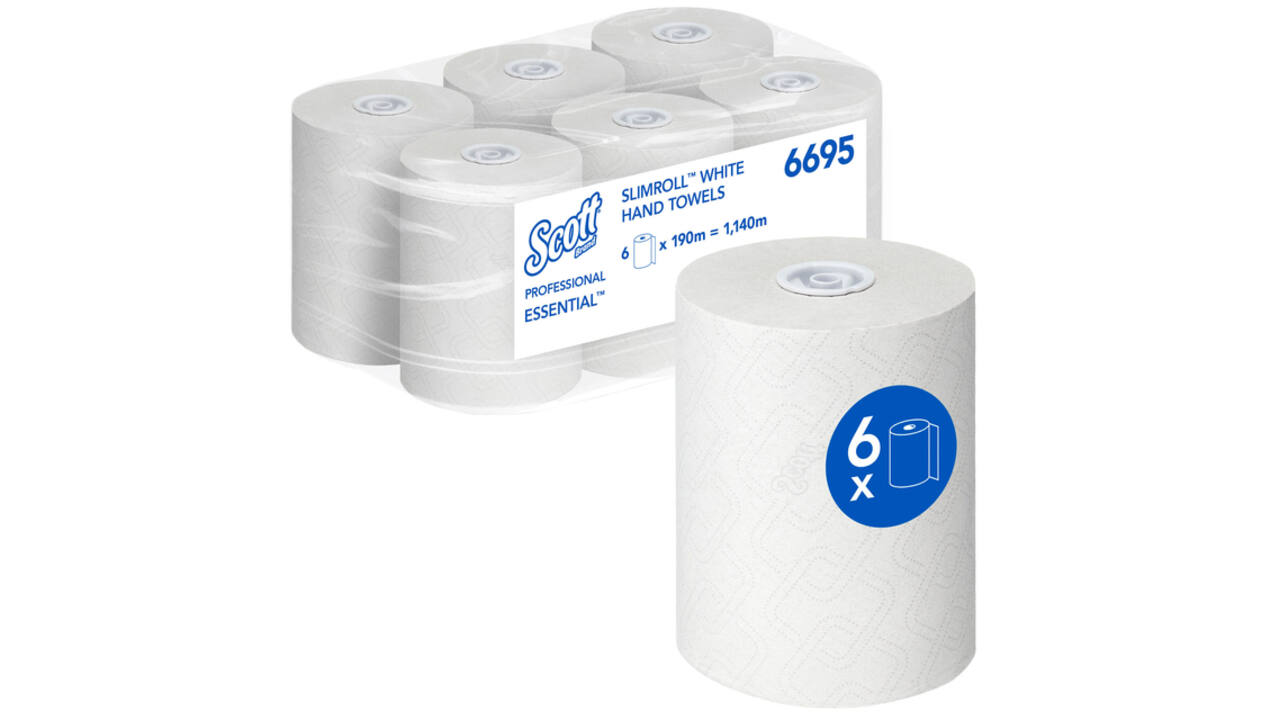 Handdoekrol Scott Essential Slimroll 1-laags 190m wit 6695