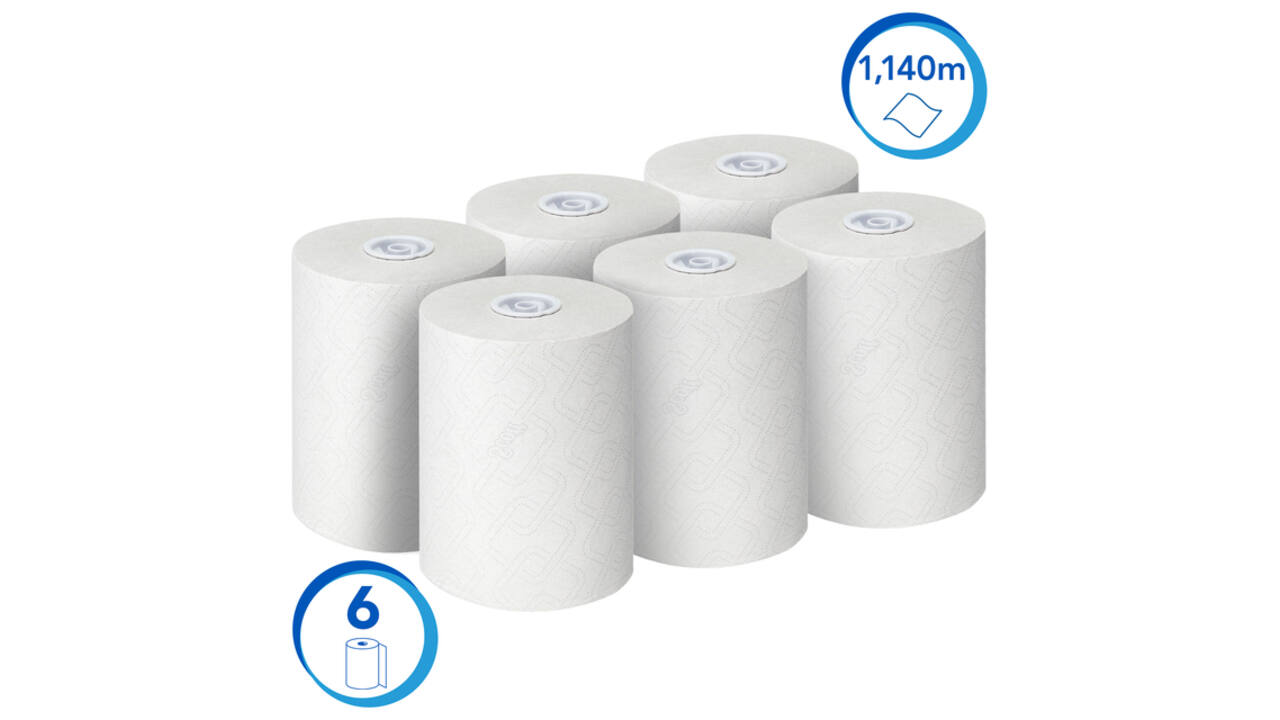 Handdoekrol Scott Essential Slimroll 1-laags 190m wit 6695