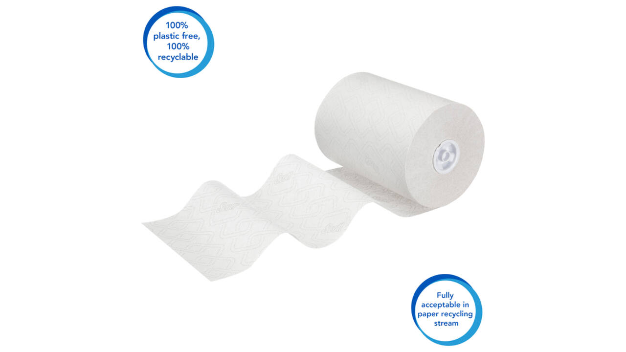 Handdoekrol Scott Essential Slimroll 1-laags 190m wit 6695