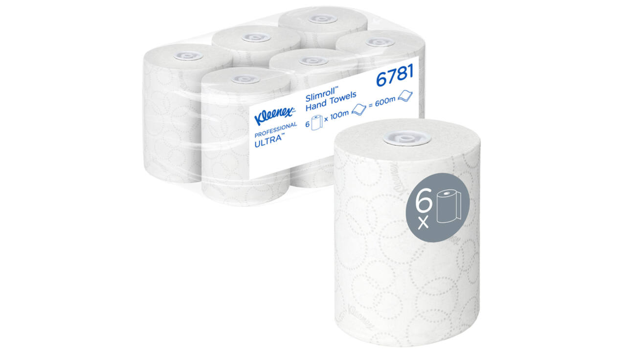 Handdoekrol Kleenex Ultra Slimroll 2-laags 100m wit 6781