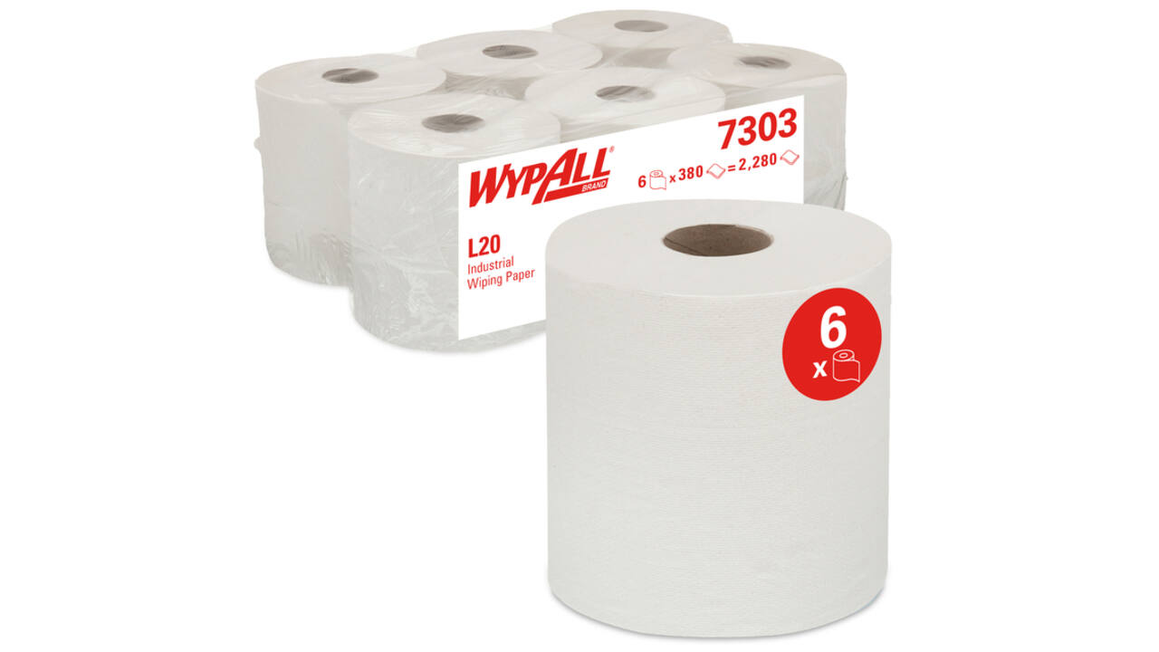 Poetspapier WypAll L20 GeneralClean 2-laags 380 vel wit 7303