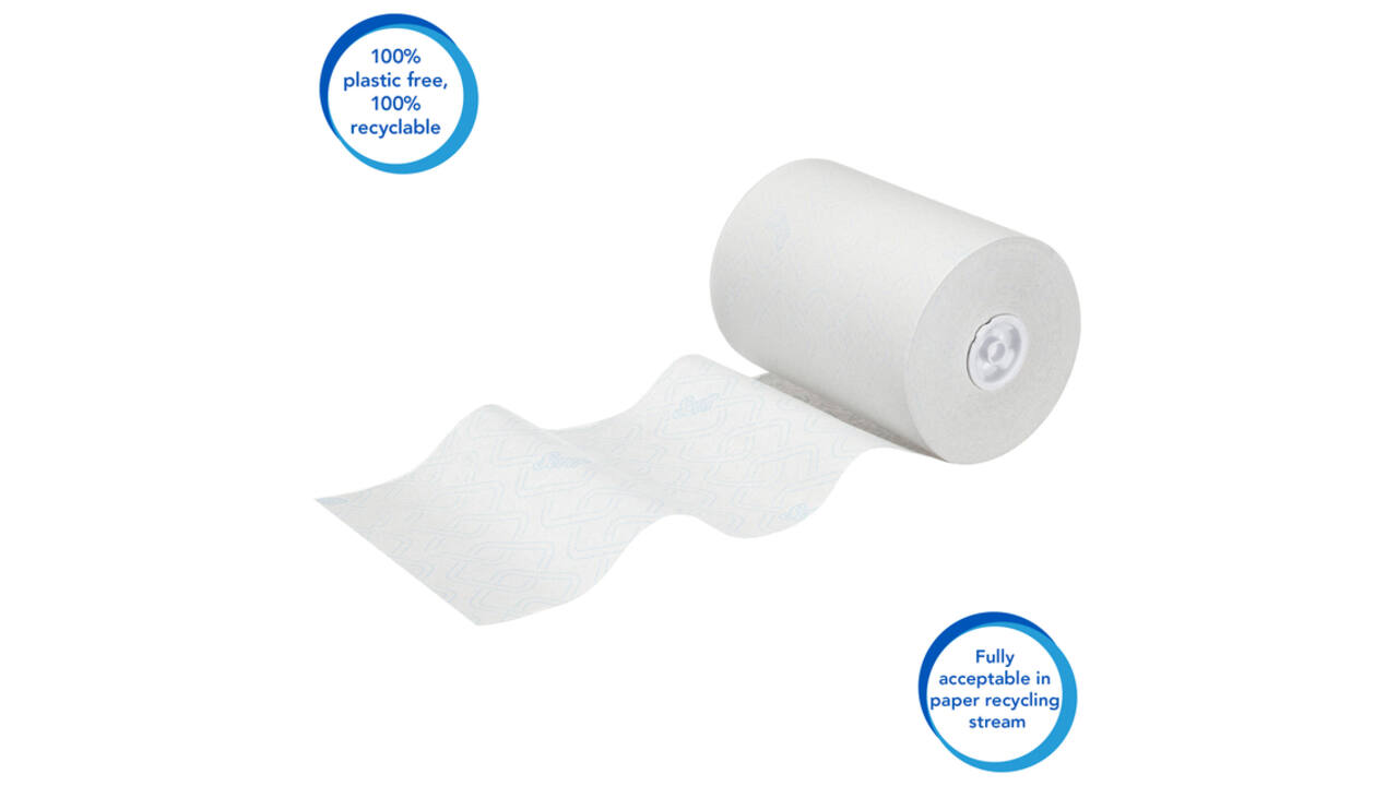 Handdoekrol Scott Control Slimroll 1-laags 165m wit 6623