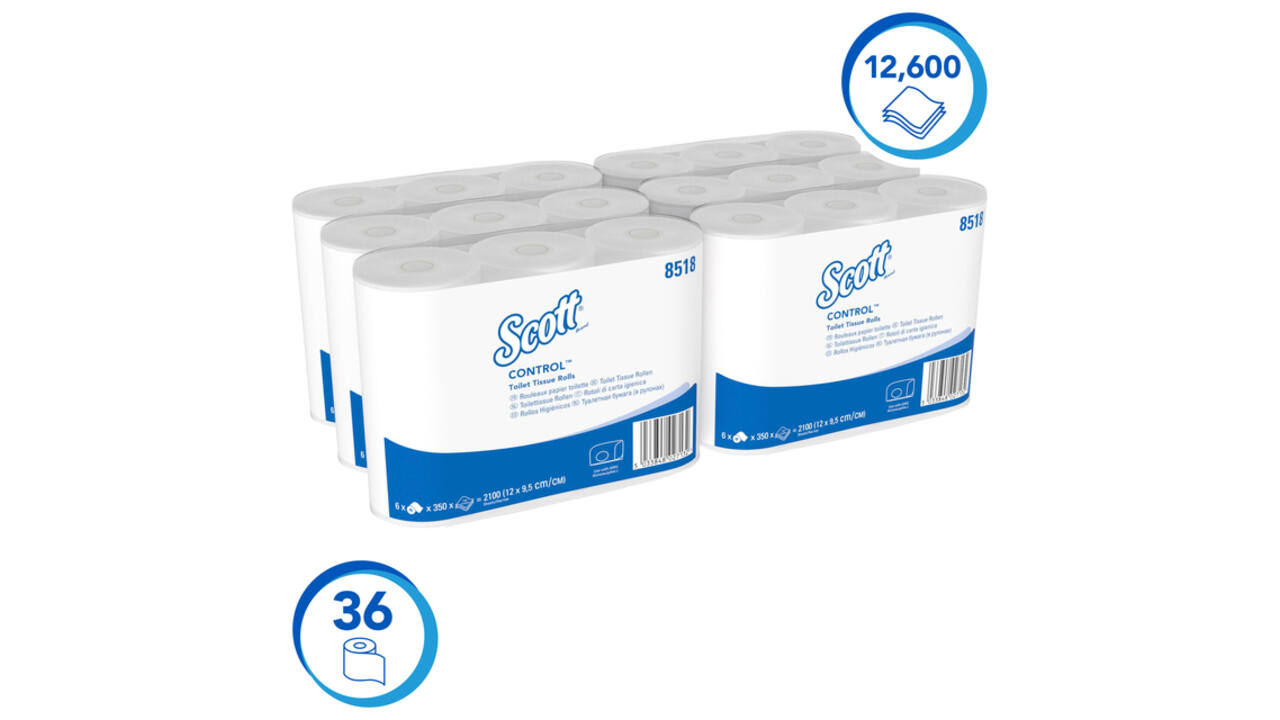 Toiletpapier Scott Control 3-laags 350 vel wit 8518