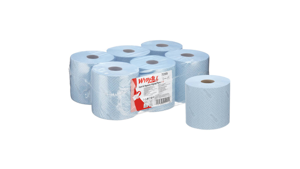Poetspapier WypAll L10 GeneralClean 1-laags 800 vel blauw 7255