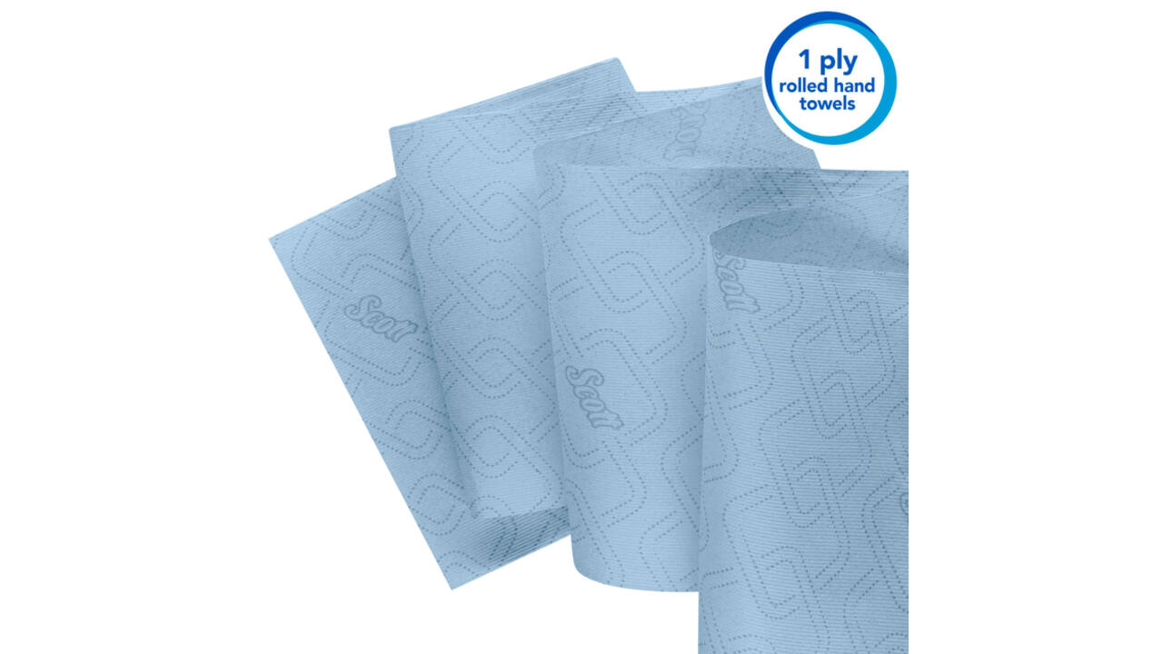 Handdoekrol Scott Essential 1-laags 350m blauw 6692