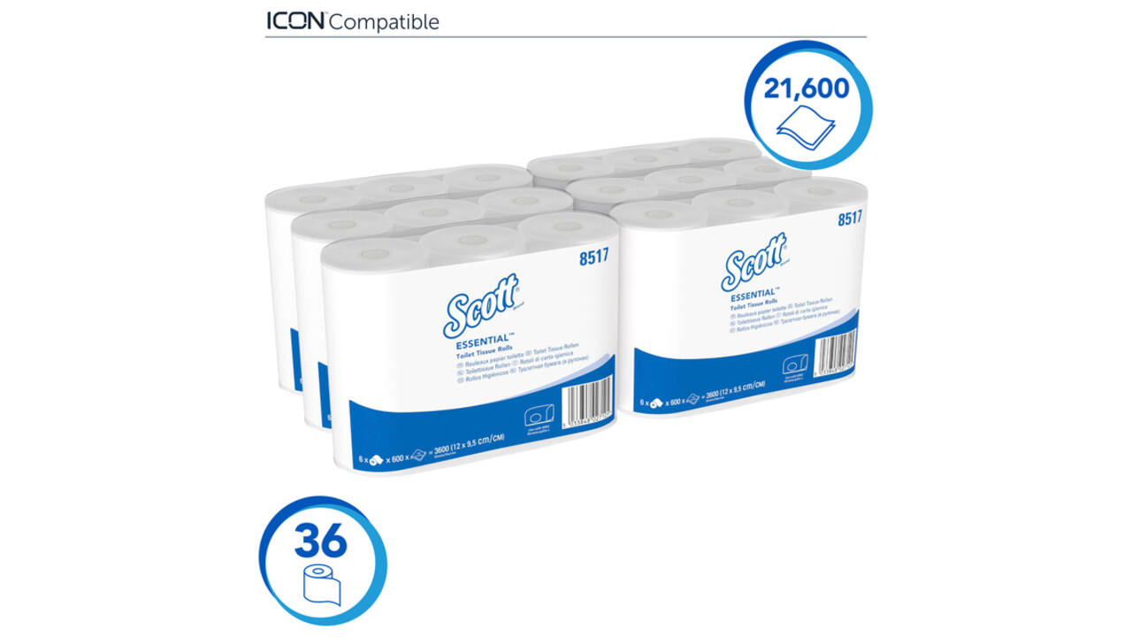 Toiletpapier Scott Essential 2-laags 600 vel wit 8517