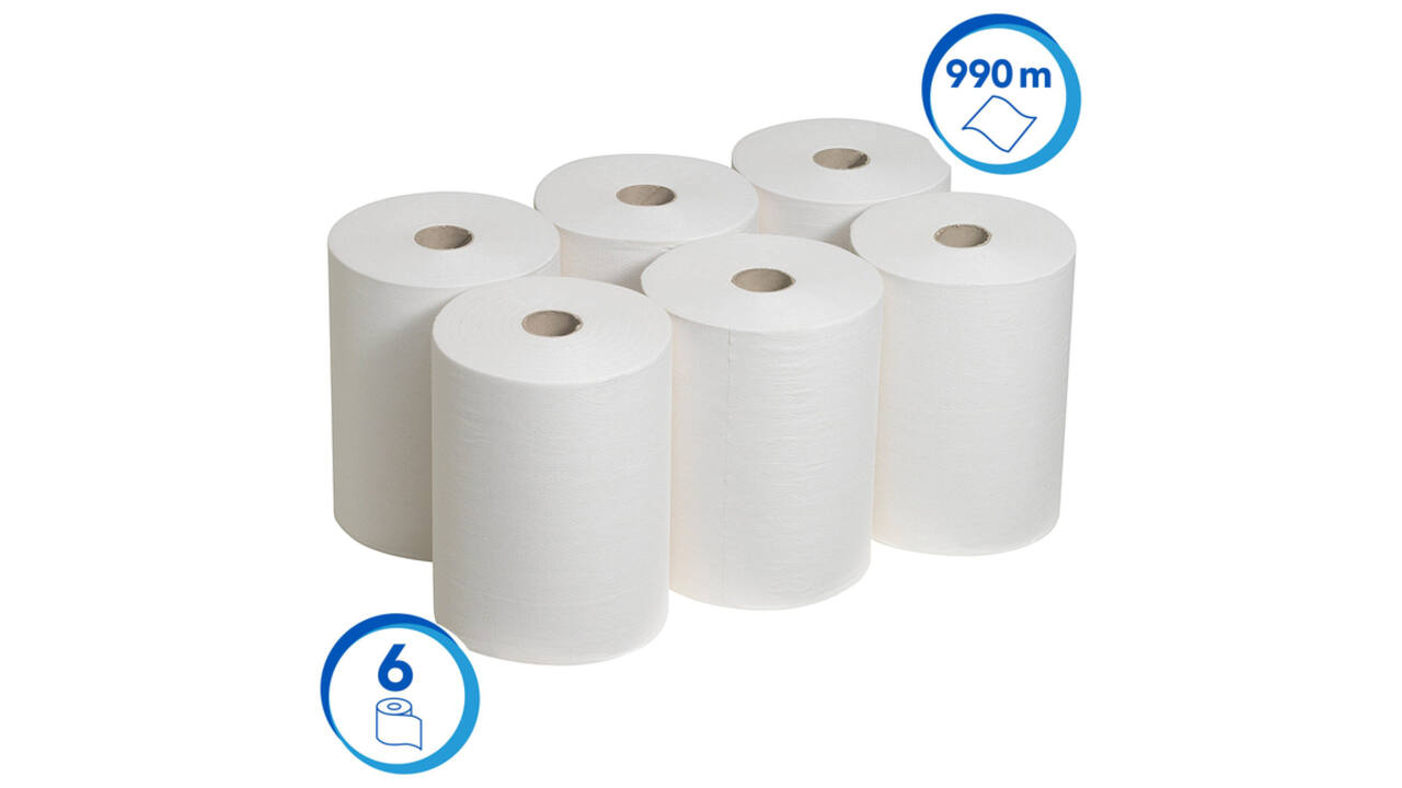 Handdoekrol Scott Control Slimroll 1-laags 165m wit 6657