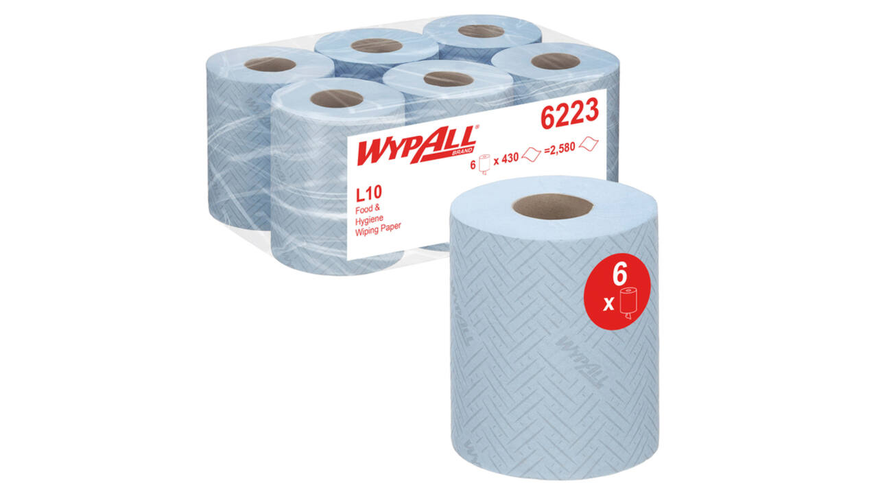 Poetspapier WypAll L10 GeneralClean 1-laags 430 vel blauw 6223