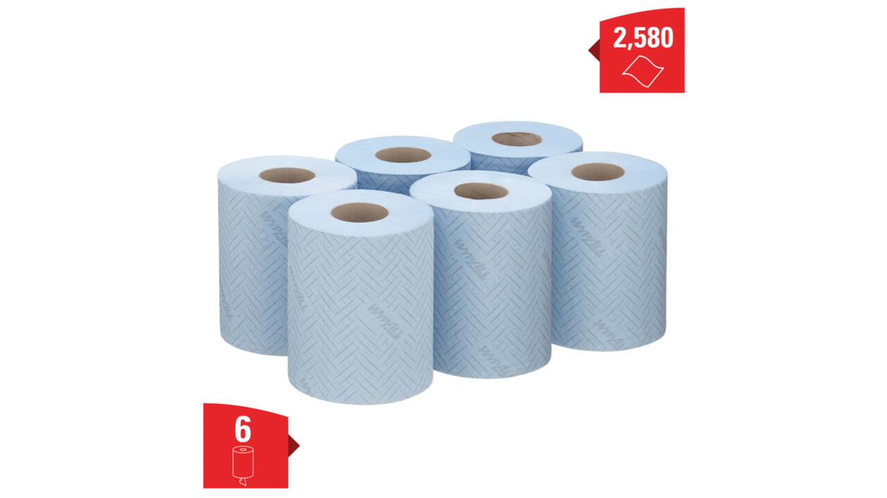 Poetspapier WypAll L10 GeneralClean 1-laags 430 vel blauw 6223