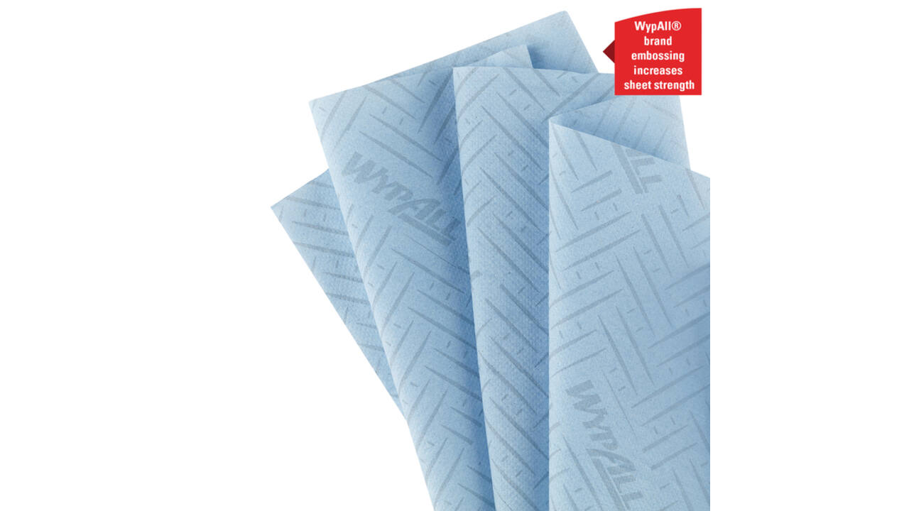 Poetspapier WypAll L10 GeneralClean 1-laags 430 vel blauw 6223