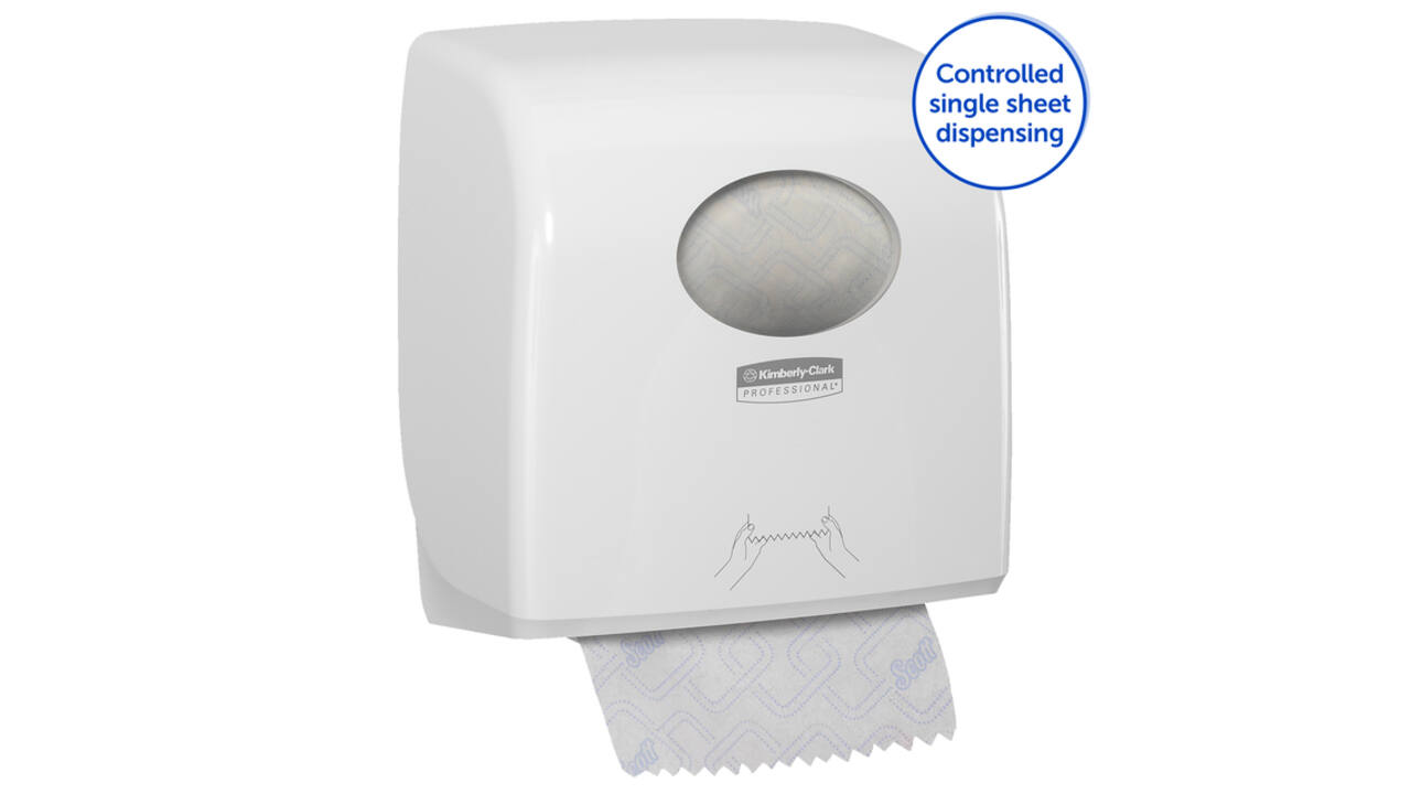 Handdoekroldispenser Kimberly Clark Aquarius Slimroll wit 7955