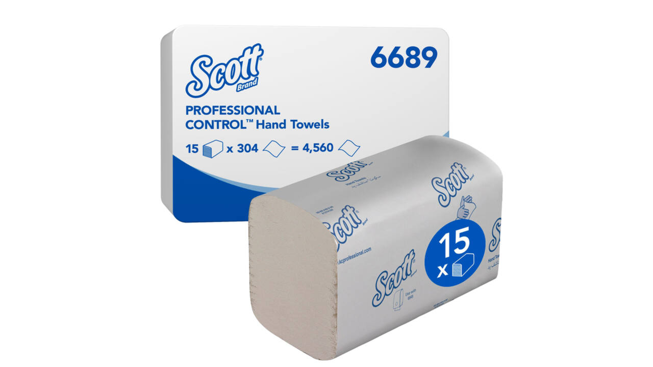 Handdoek Scott Control i-vouw 1-laags 200x210mm 15x304 vel wit 6689