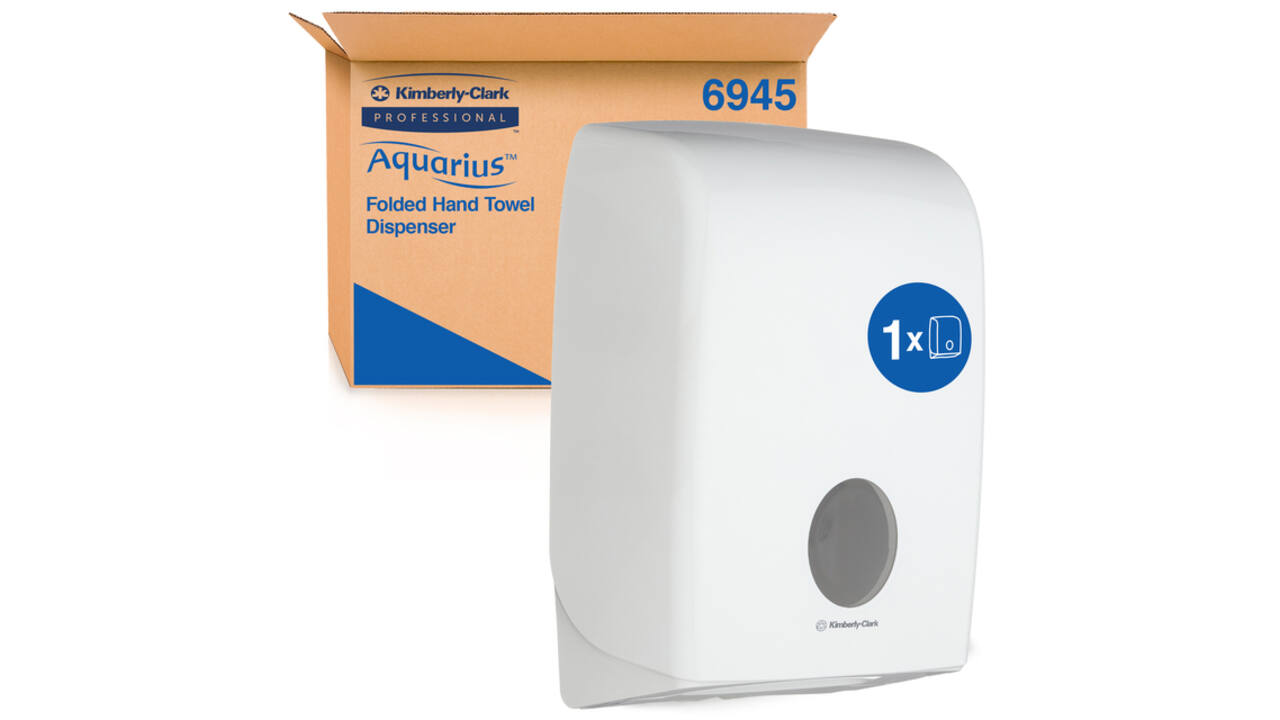 Handdoekdispenser Kimberly Clark Aquarius i-vouw wit 6945