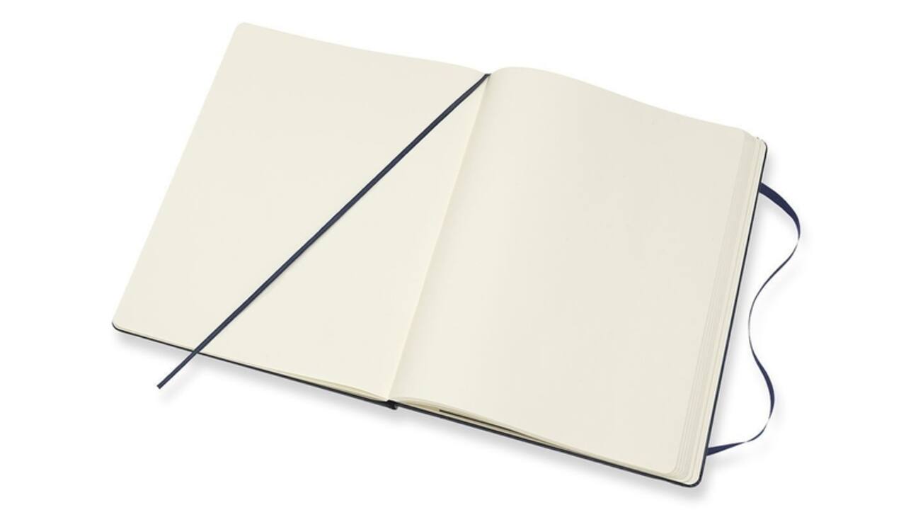 Notitieboek Moleskine XL 190x250mm blanco hard cover sapphire blue