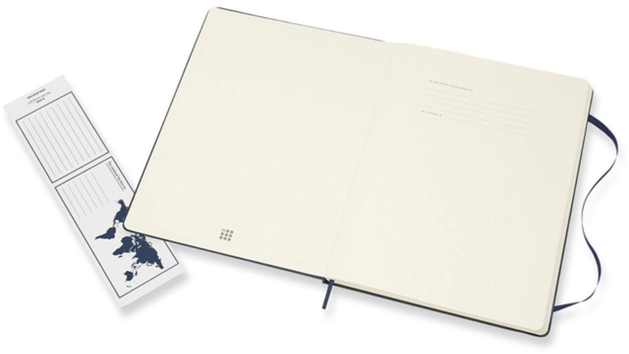 Notitieboek Moleskine XL 190x250mm blanco hard cover sapphire blue