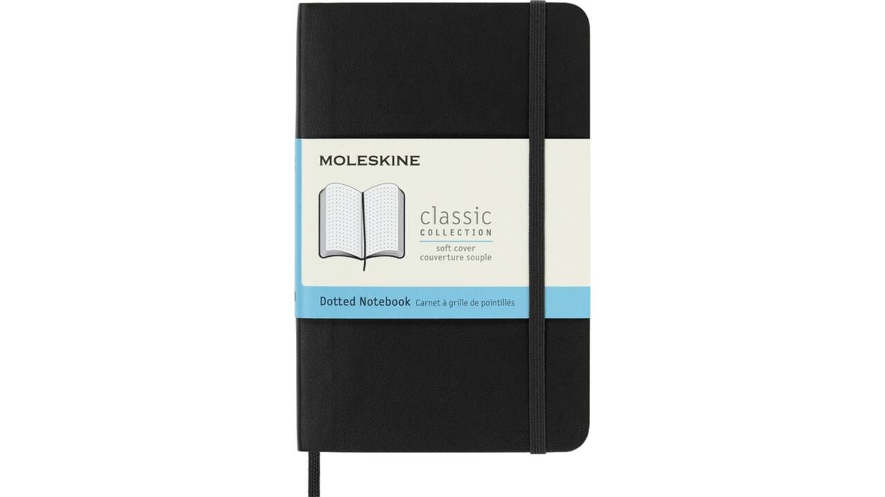 Notitieboek Moleskine pocket 90x140mm dots soft cover zwart