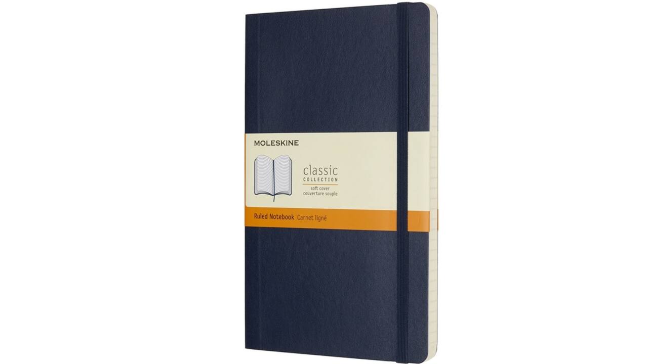 Notitieboek Moleskine large 130x210mm lijn soft cover sapphire blue