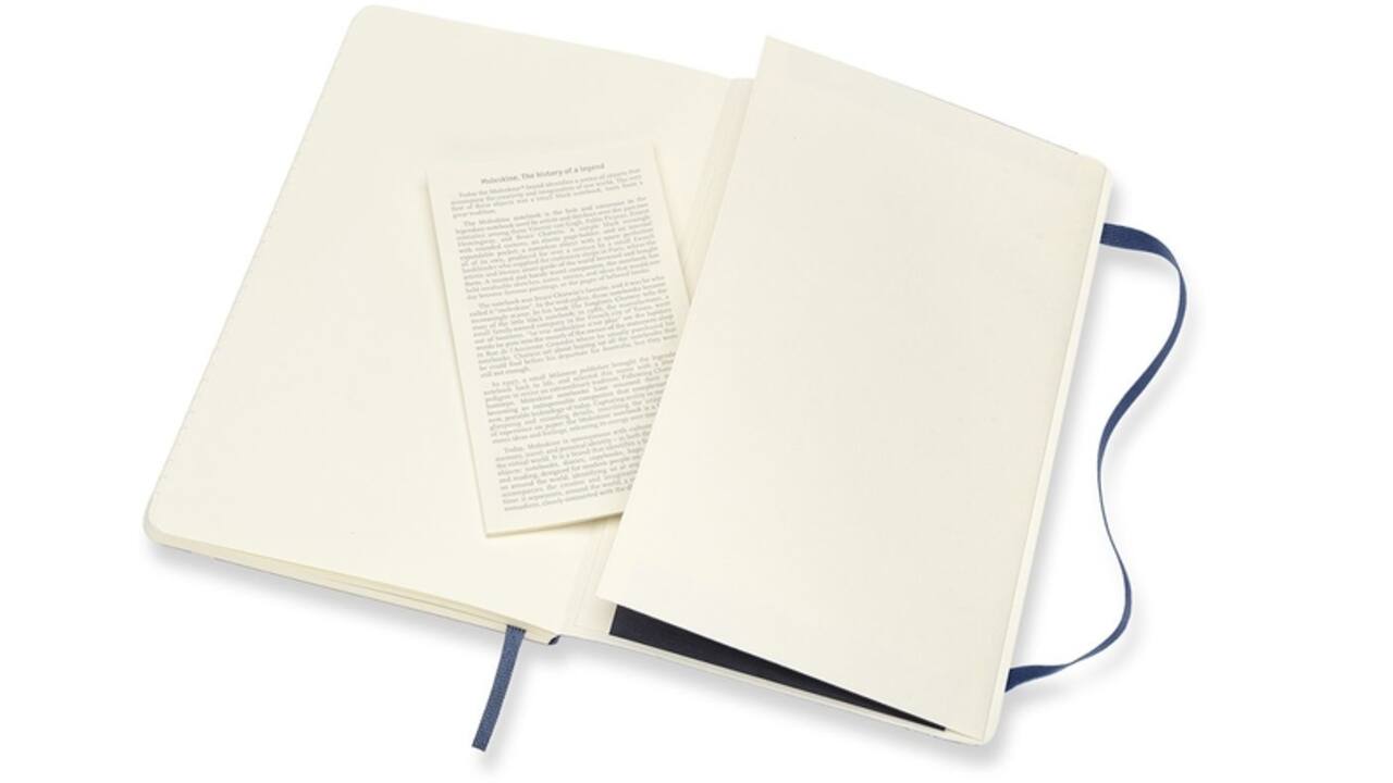Notitieboek Moleskine large 130x210mm lijn soft cover sapphire blue
