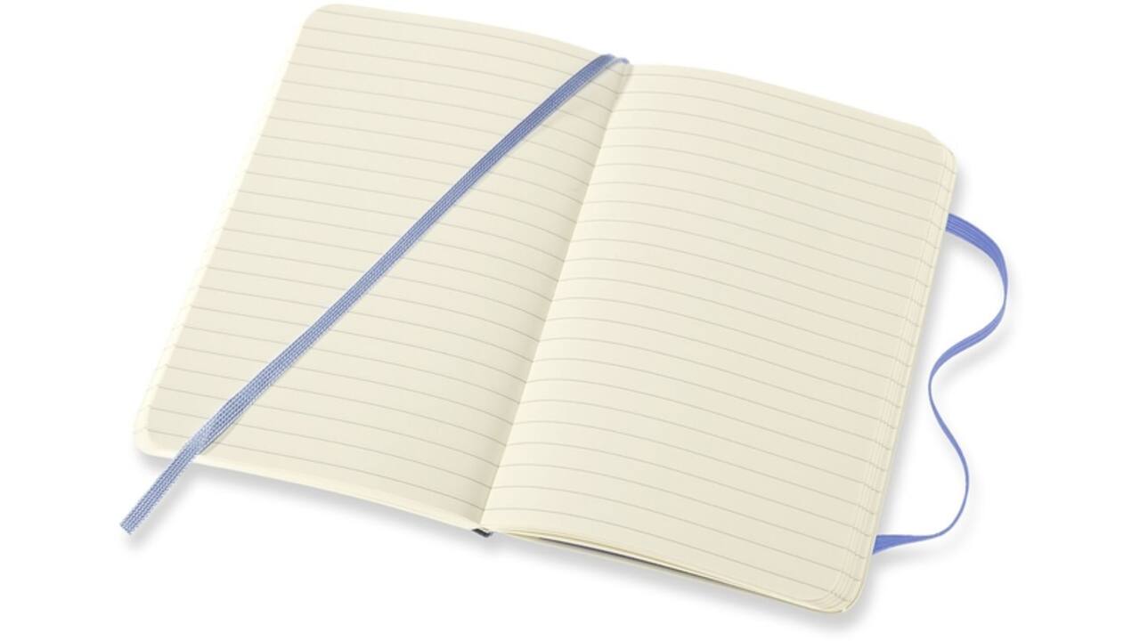 Notitieboek Moleskine pocket 90x140mm lijn soft cover hydrangea blue