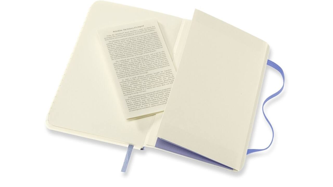 Notitieboek Moleskine pocket 90x140mm lijn soft cover hydrangea blue