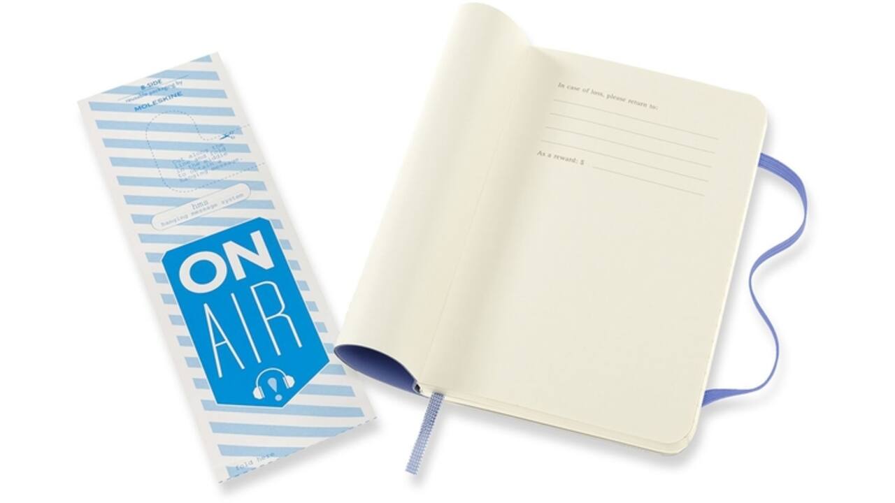 Notitieboek Moleskine pocket 90x140mm lijn soft cover hydrangea blue