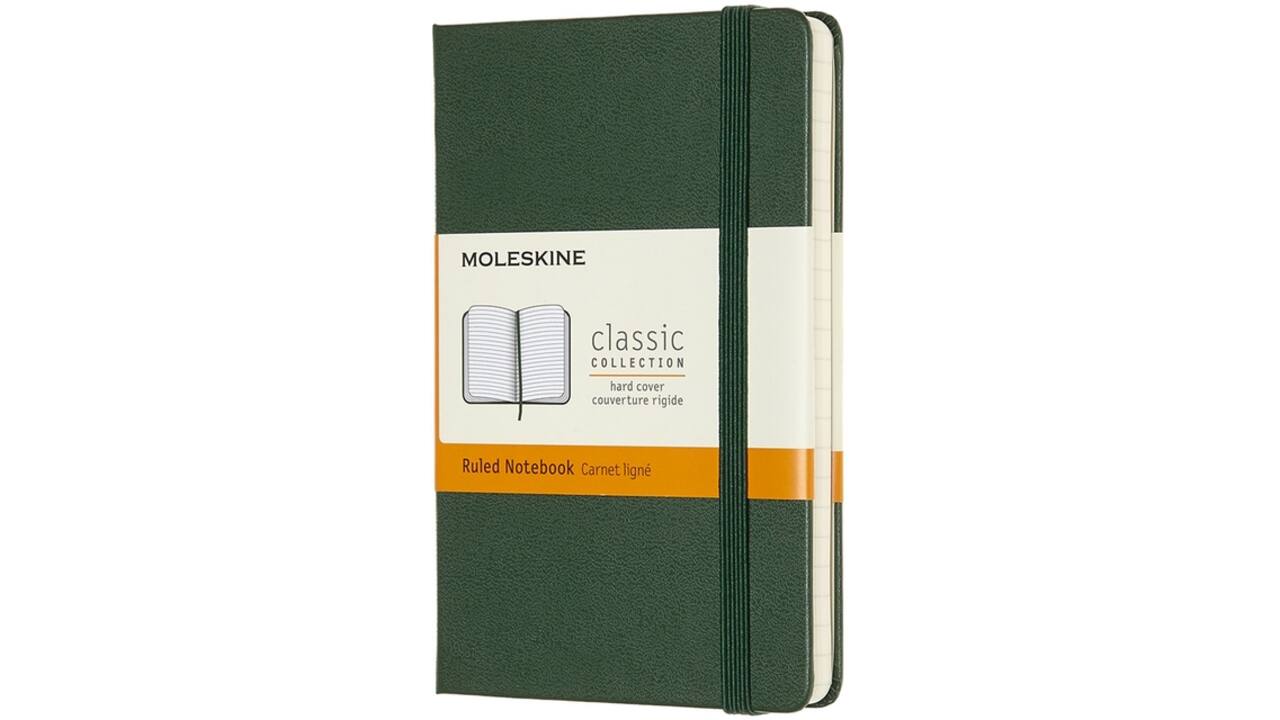 Notitieboek Moleskine pocket 90x140mm lijn hard cover myrtle green