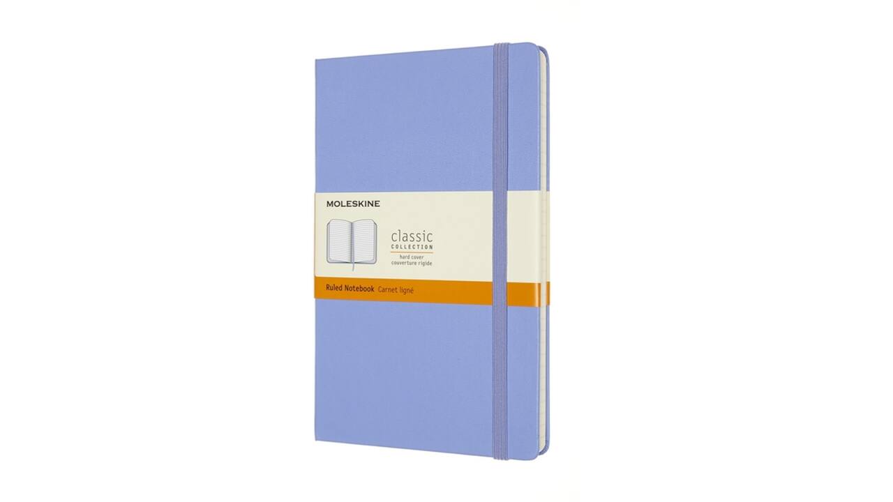 Notitieboek Moleskine large 130x210mm lijn hard cover hydrangea blue