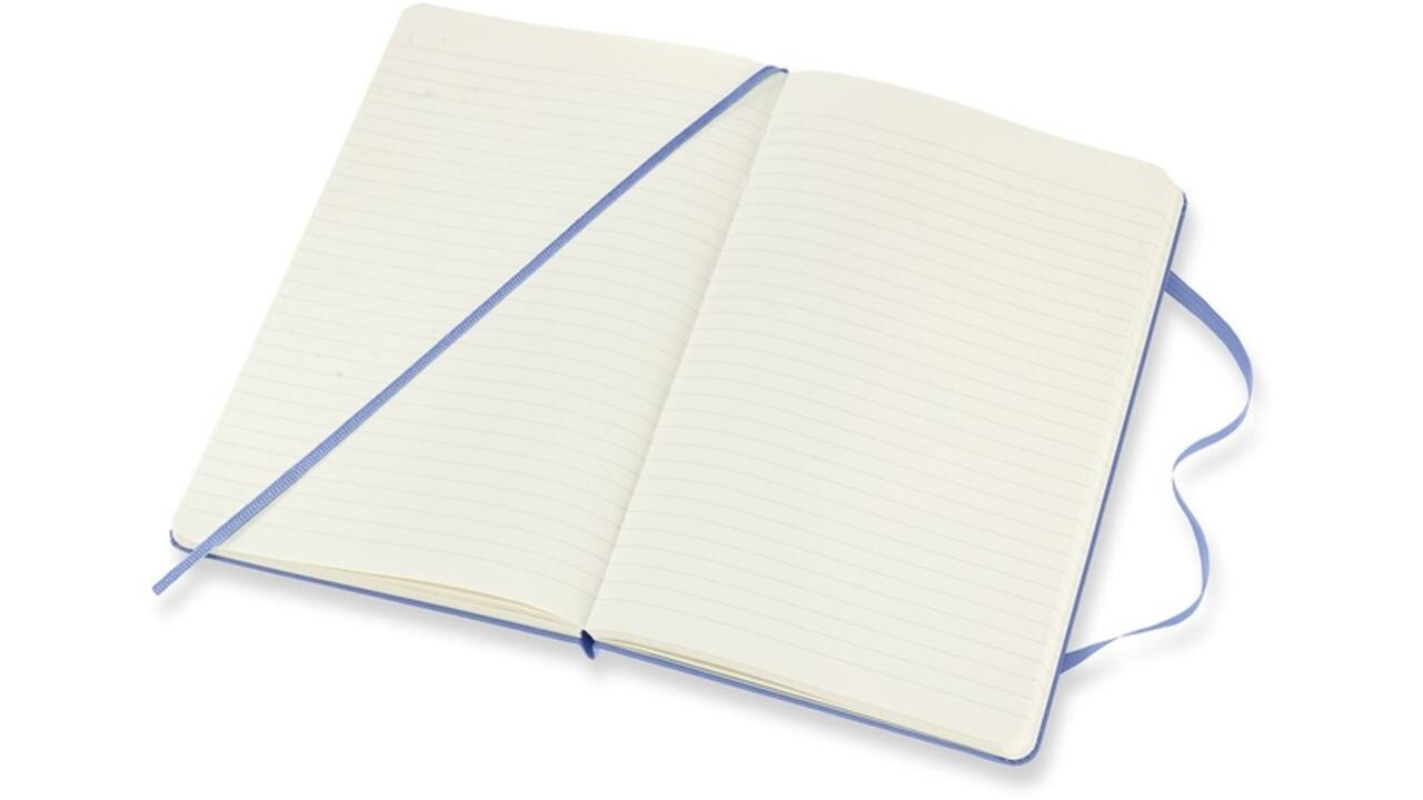 Notitieboek Moleskine large 130x210mm lijn hard cover hydrangea blue