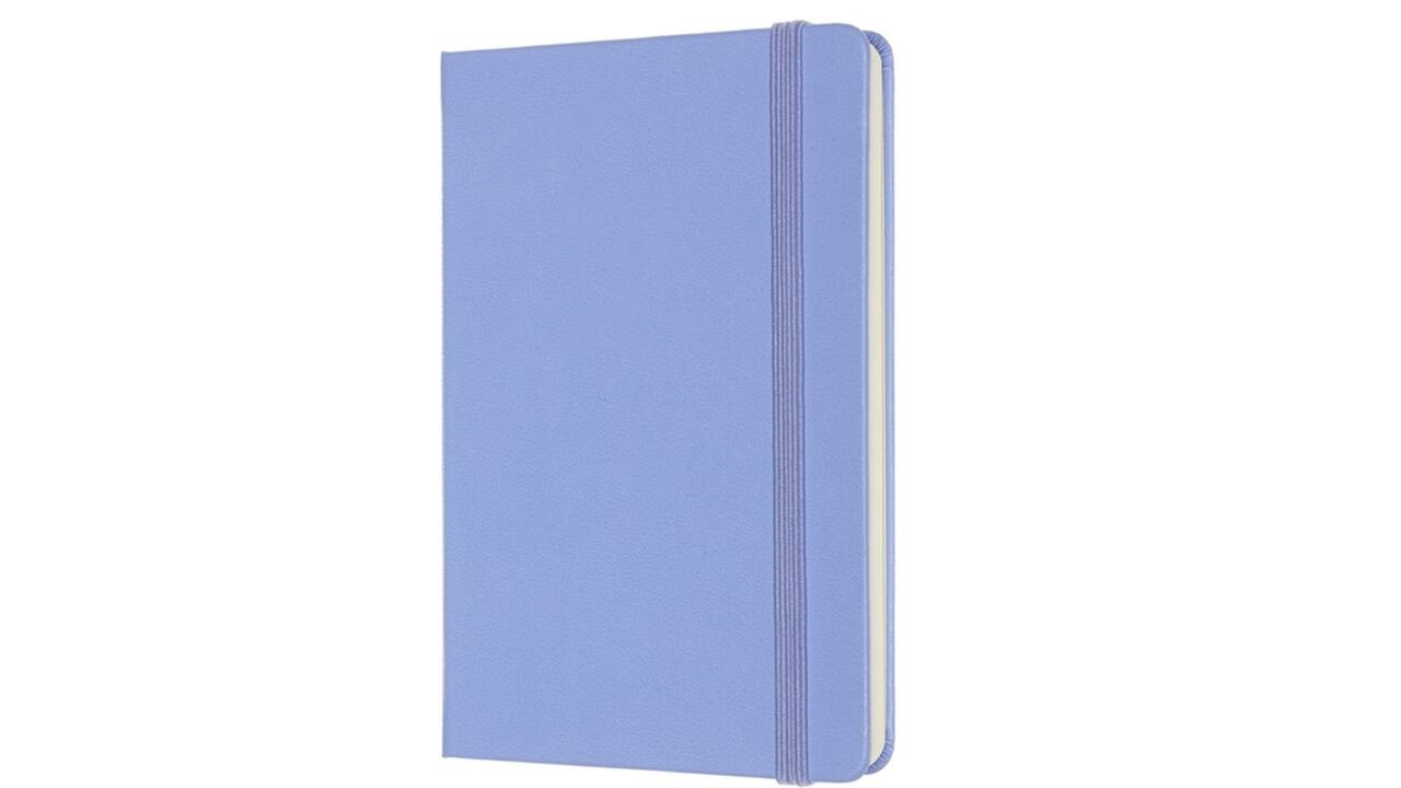 Notitieboek Moleskine pocket 90x140mm blanco hard cover hydrangea blue