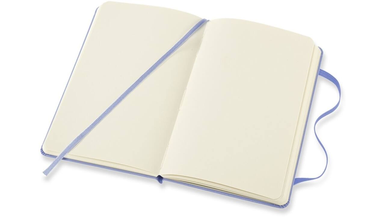 Notitieboek Moleskine pocket 90x140mm blanco hard cover hydrangea blue