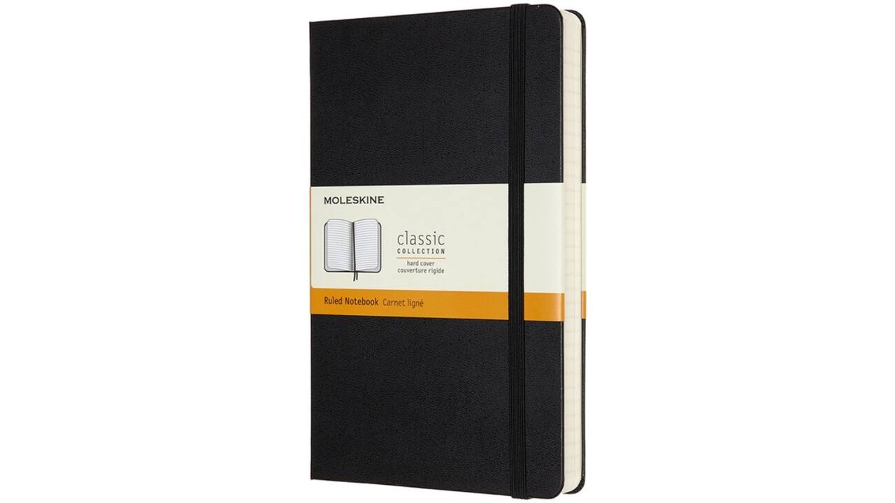 Notitieboek Moleskine Expanded large 130x210mm lijn hard cover zwart