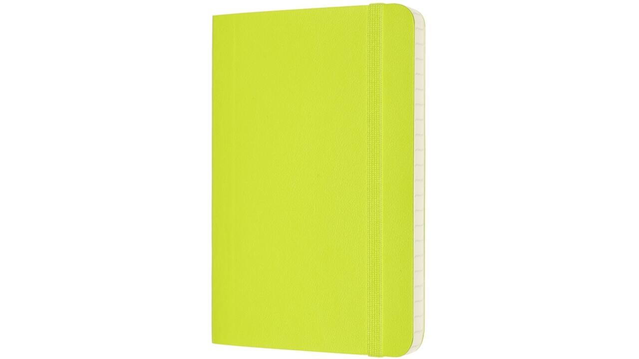 Notitieboek Moleskine pocket 90x140mm lijn soft cover lemon green