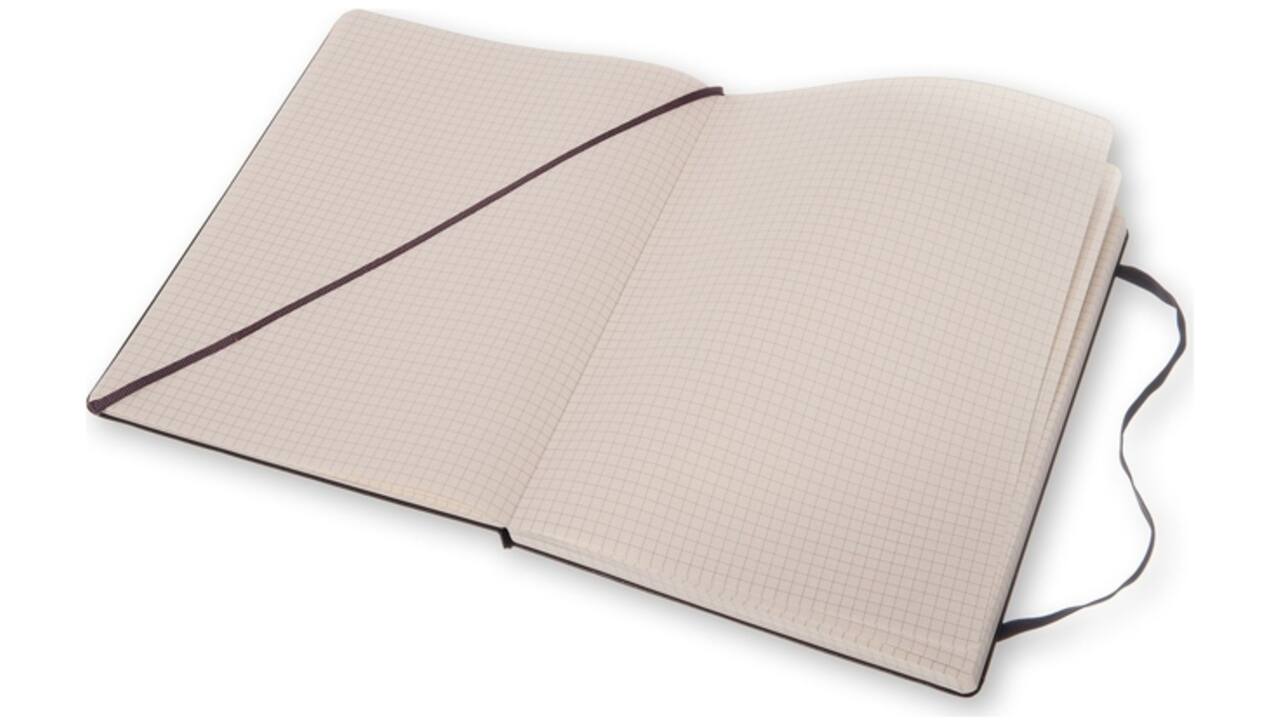 Notitieboek Moleskine XL 190x250mm ruit 5x5 hard cover zwart