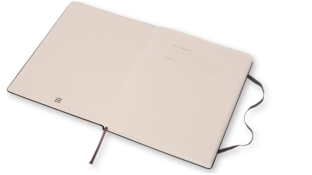 Notitieboek Moleskine XL 190x250mm ruit 5x5 hard cover zwart