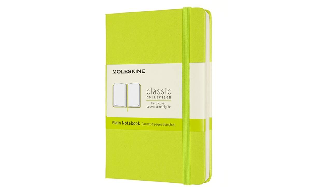 Notitieboek Moleskine pocket 90x140mm blanco hard cover lemon green