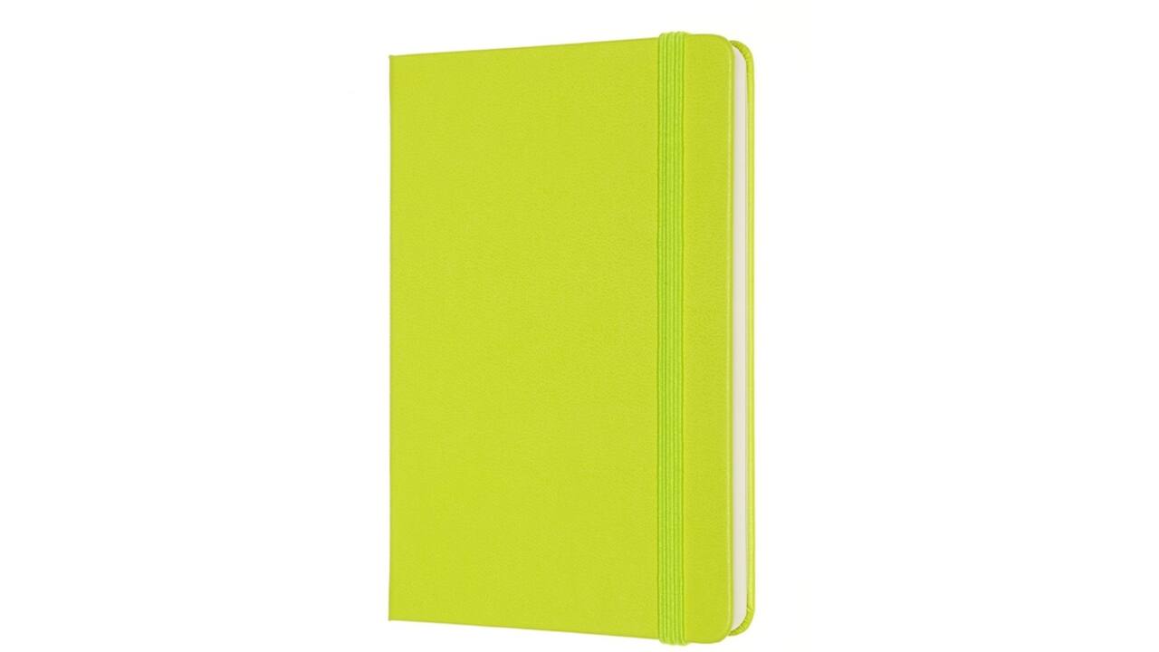 Notitieboek Moleskine pocket 90x140mm blanco hard cover lemon green