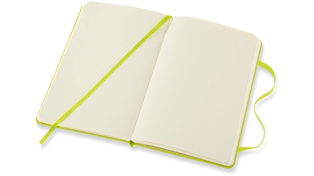 Notitieboek Moleskine pocket 90x140mm blanco hard cover lemon green