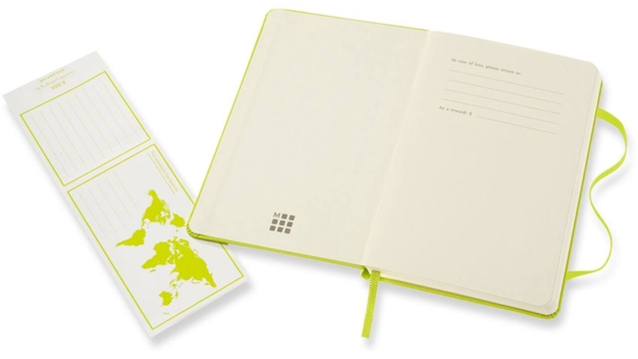 Notitieboek Moleskine pocket 90x140mm blanco hard cover lemon green
