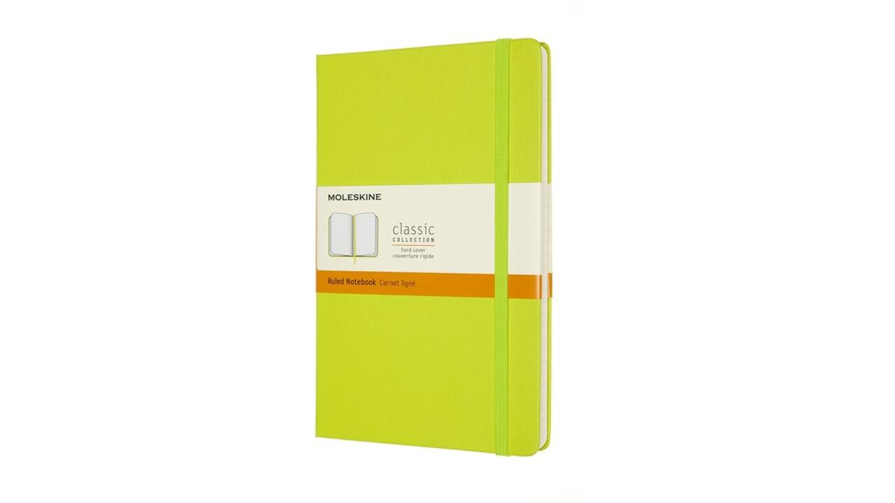Notitieboek Moleskine large 130x210mm lijn hard cover lemon green
