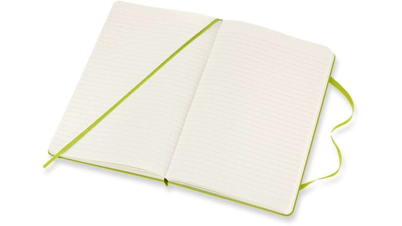 Notitieboek Moleskine large 130x210mm lijn hard cover lemon green