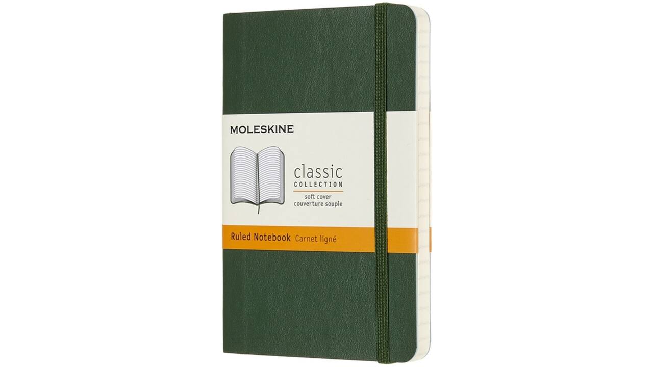 Notitieboek Moleskine pocket 90x140mm lijn soft cover myrtle green