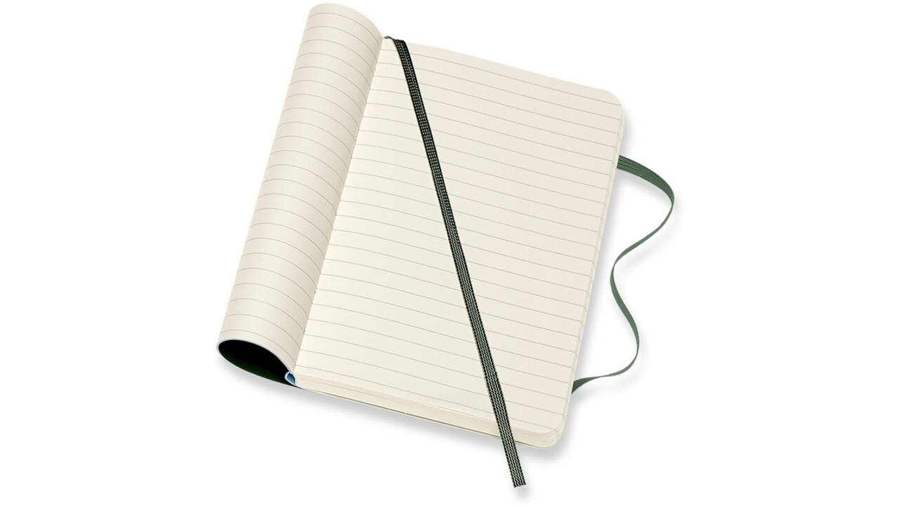 Notitieboek Moleskine pocket 90x140mm lijn soft cover myrtle green