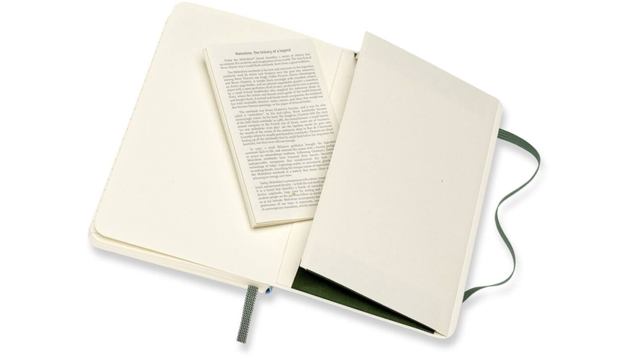 Notitieboek Moleskine pocket 90x140mm lijn soft cover myrtle green