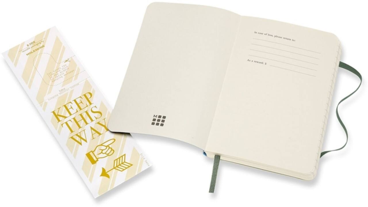 Notitieboek Moleskine pocket 90x140mm lijn soft cover myrtle green