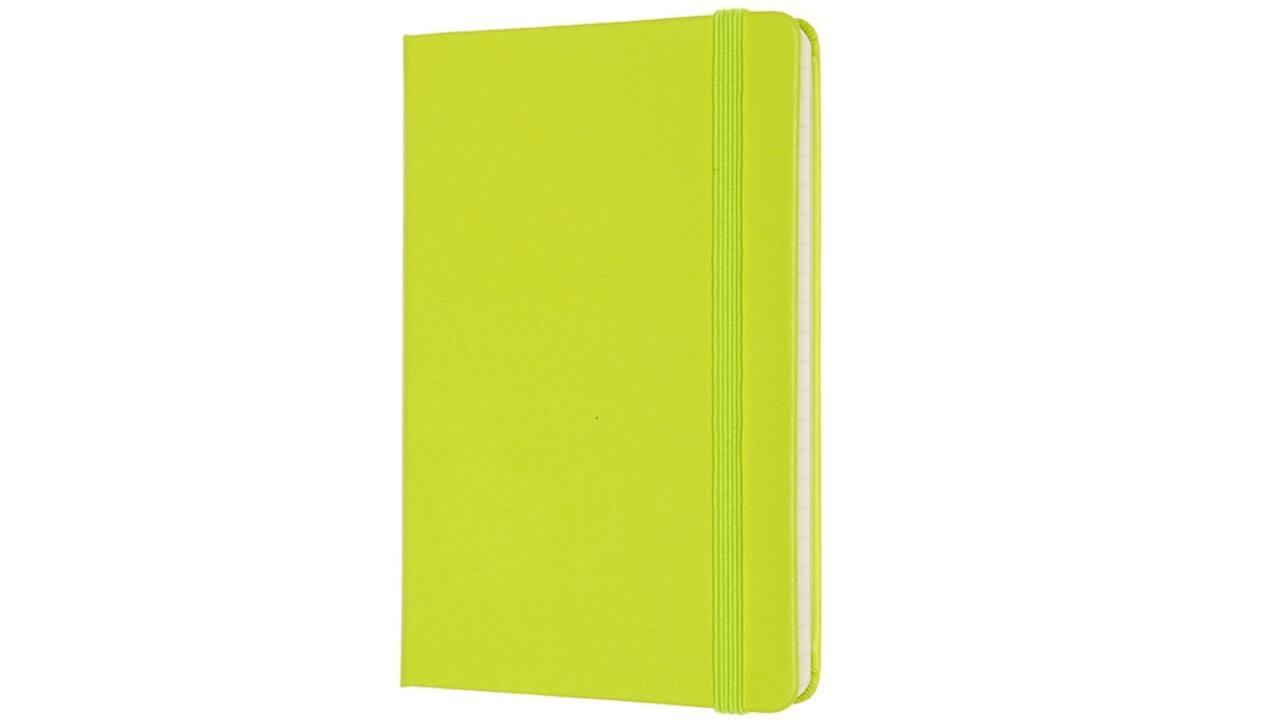 Notitieboek Moleskine pocket 90x140mm lijn hard cover lemon green