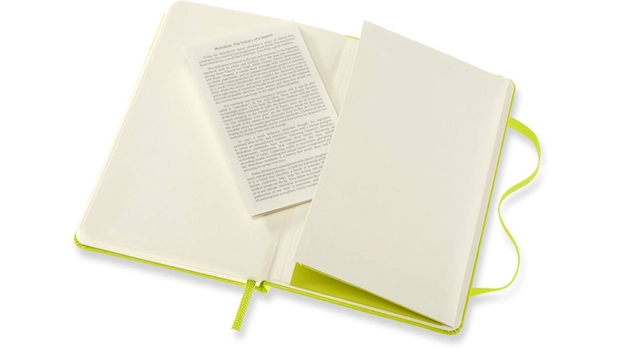 Notitieboek Moleskine pocket 90x140mm lijn hard cover lemon green