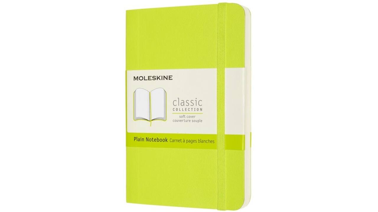 Notitieboek Moleskine pocket 90x140mm blanco soft cover lemon green